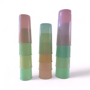 12 Vintage Tupperware Pastel Tumbler Drinking Cups (4 Of Each 3 Sizes)